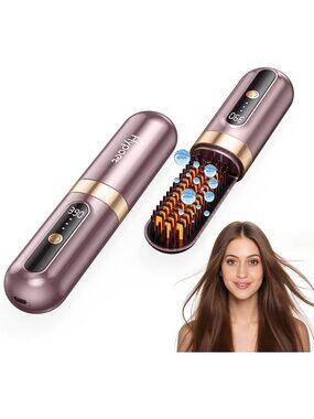 Upgraded Cordless Hair Straightener Brush - Ionic, Anti-Frizz, Fast Heating